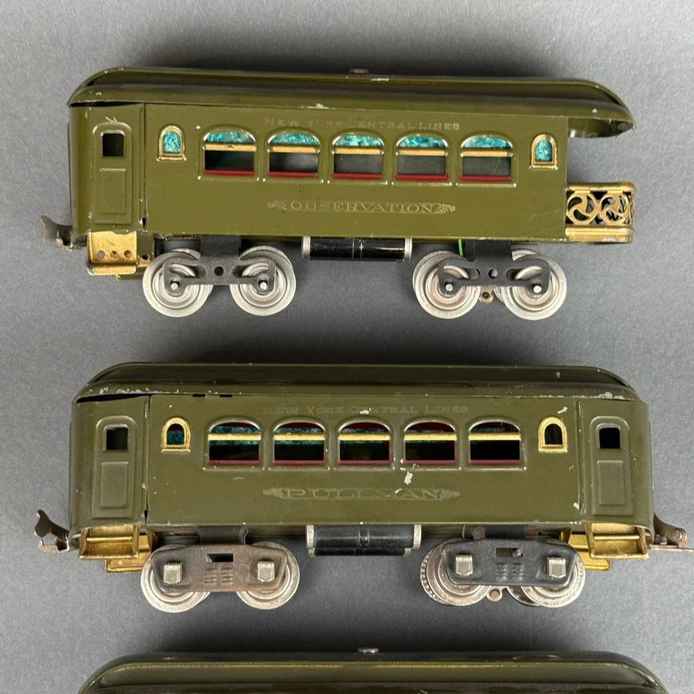 Lionel Prewar Standard Gauge Train Cars Set 33 34 35 36 Olive Green Vintage
